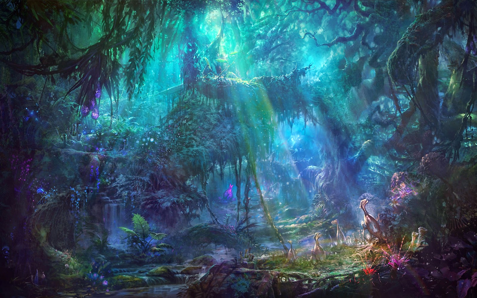 16921 Beautiful Fantasy Wallpapers - Magical Forest Background - HD Wallpaper 