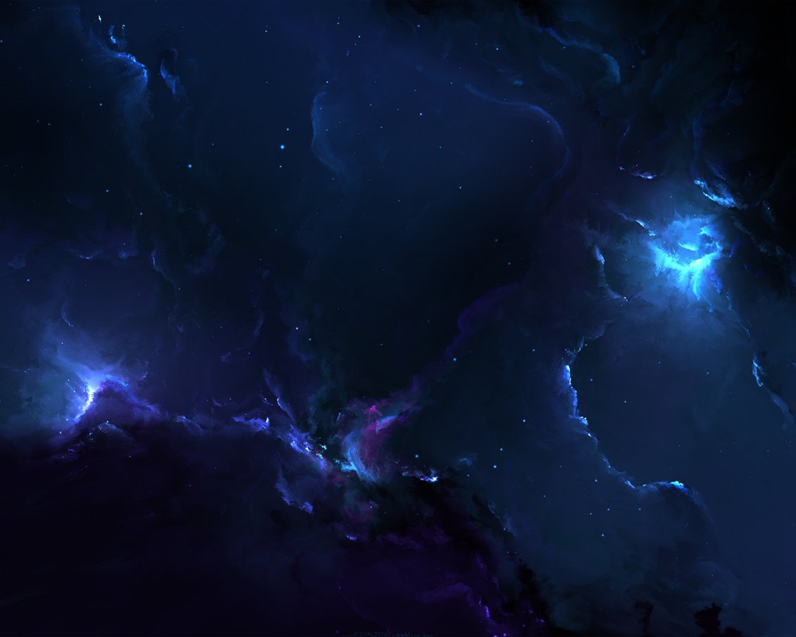 Download Wallpaper Abstract Dark Sky With Blue Light - Dark Blue Sci Fi Background - HD Wallpaper 