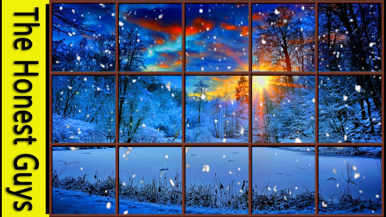 Christmas Window Snow Scene - HD Wallpaper 