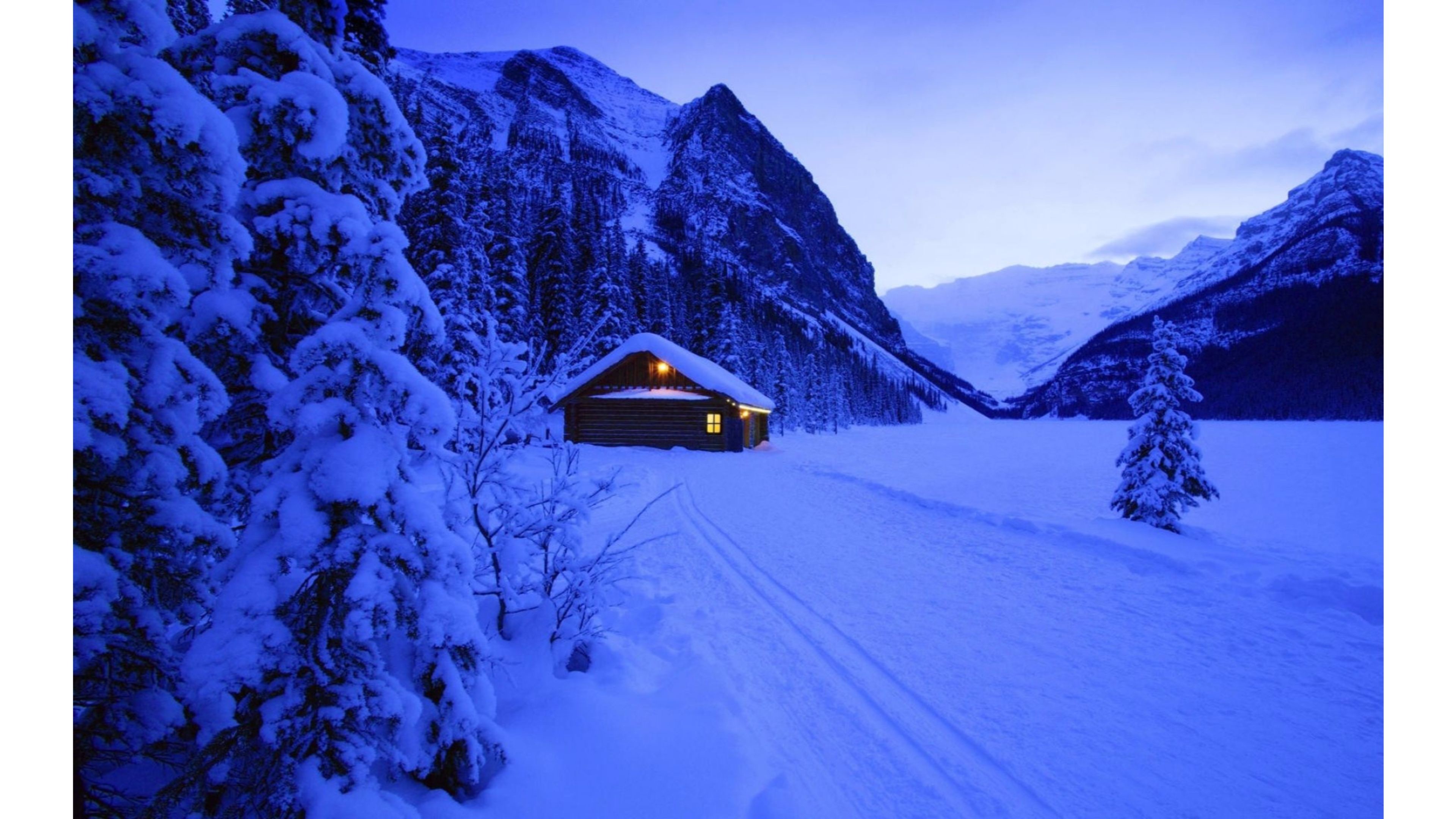 3840x2160, Peaceful Night 4k Winter Wallpaper 
 Data - Lake Louise - HD Wallpaper 