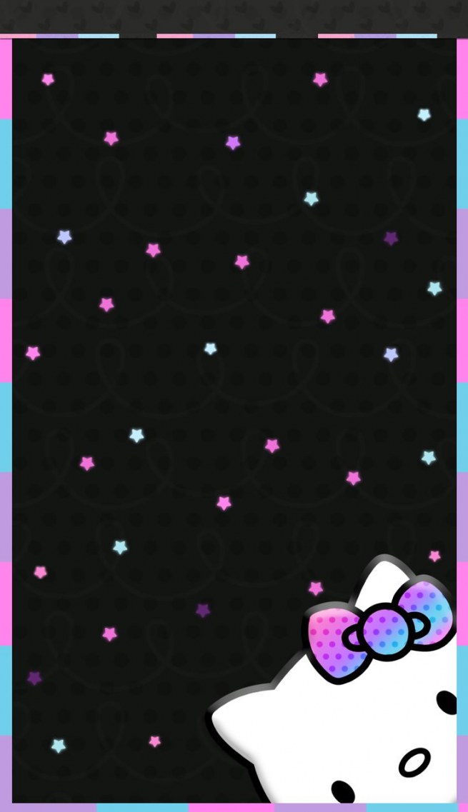 Black Wallpaper Hello Kitty - HD Wallpaper 