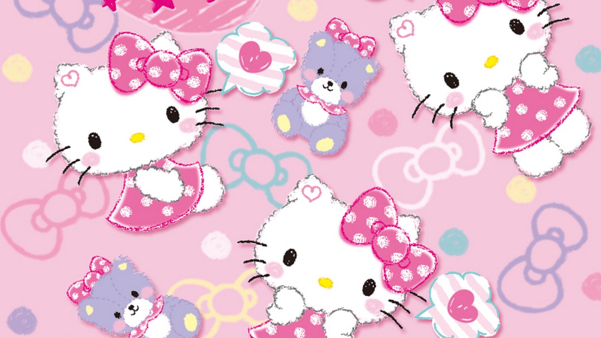 Hello Kitty Pink Background - HD Wallpaper 