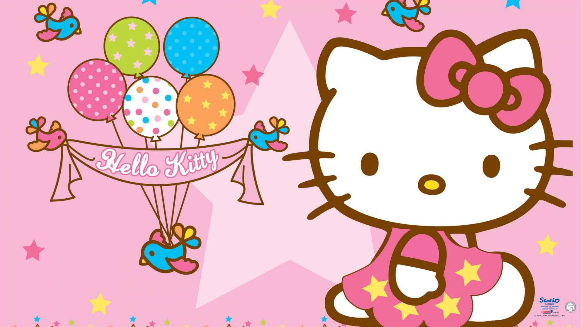 Hello Kitty Background Design Birthday - HD Wallpaper 