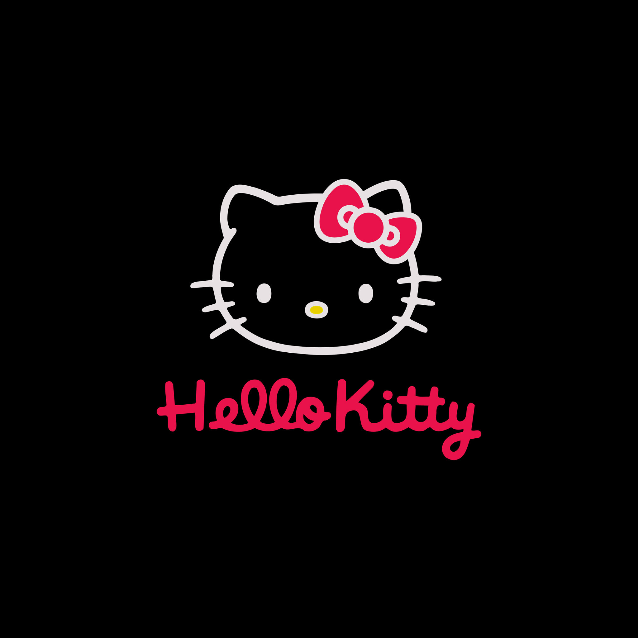 Pink Black & White Hello Kitty - Illustration - 2048x2048 Wallpaper -  
