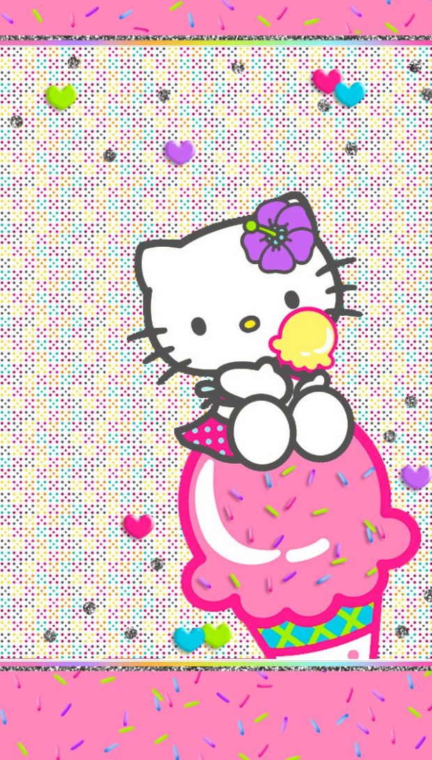 Hello Kitty Background Glitter - HD Wallpaper 