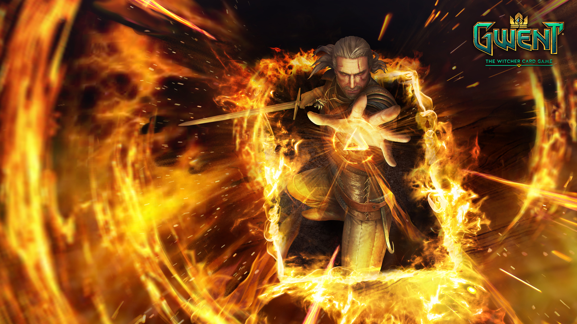 Gwent Geralt Igni - HD Wallpaper 