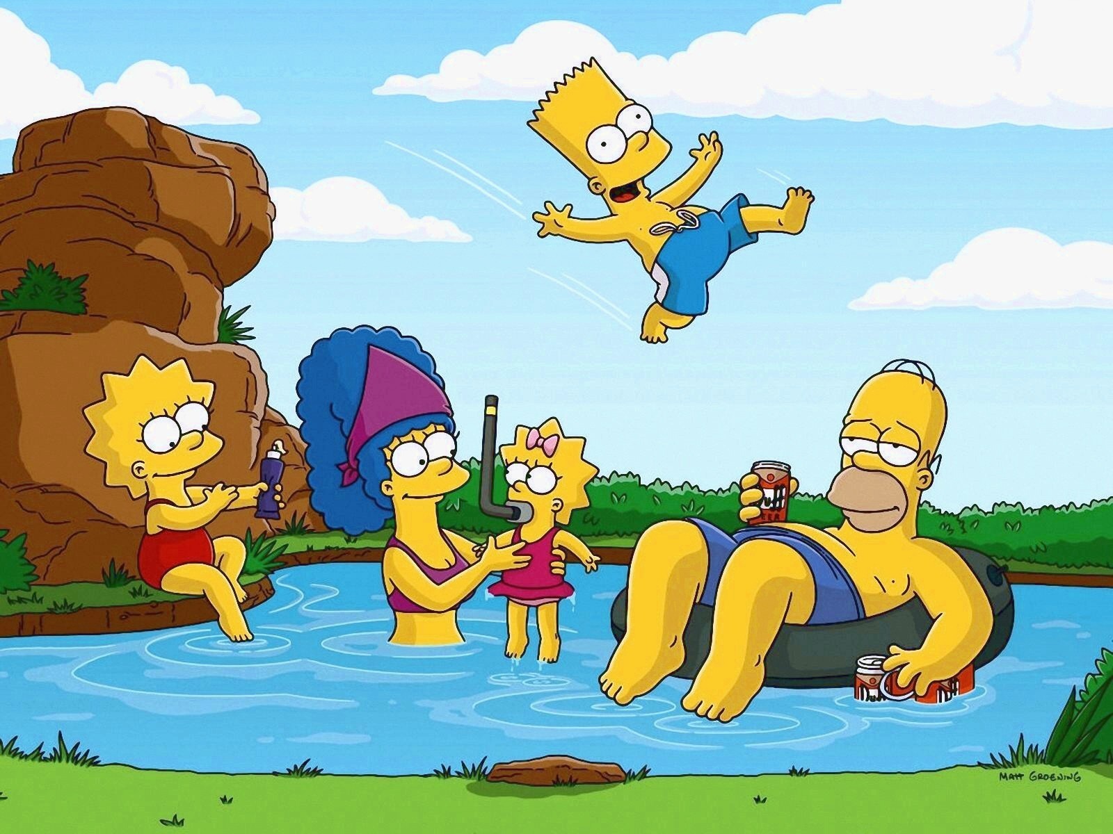 The Simpsons - Los Simpson En La Playa - HD Wallpaper 