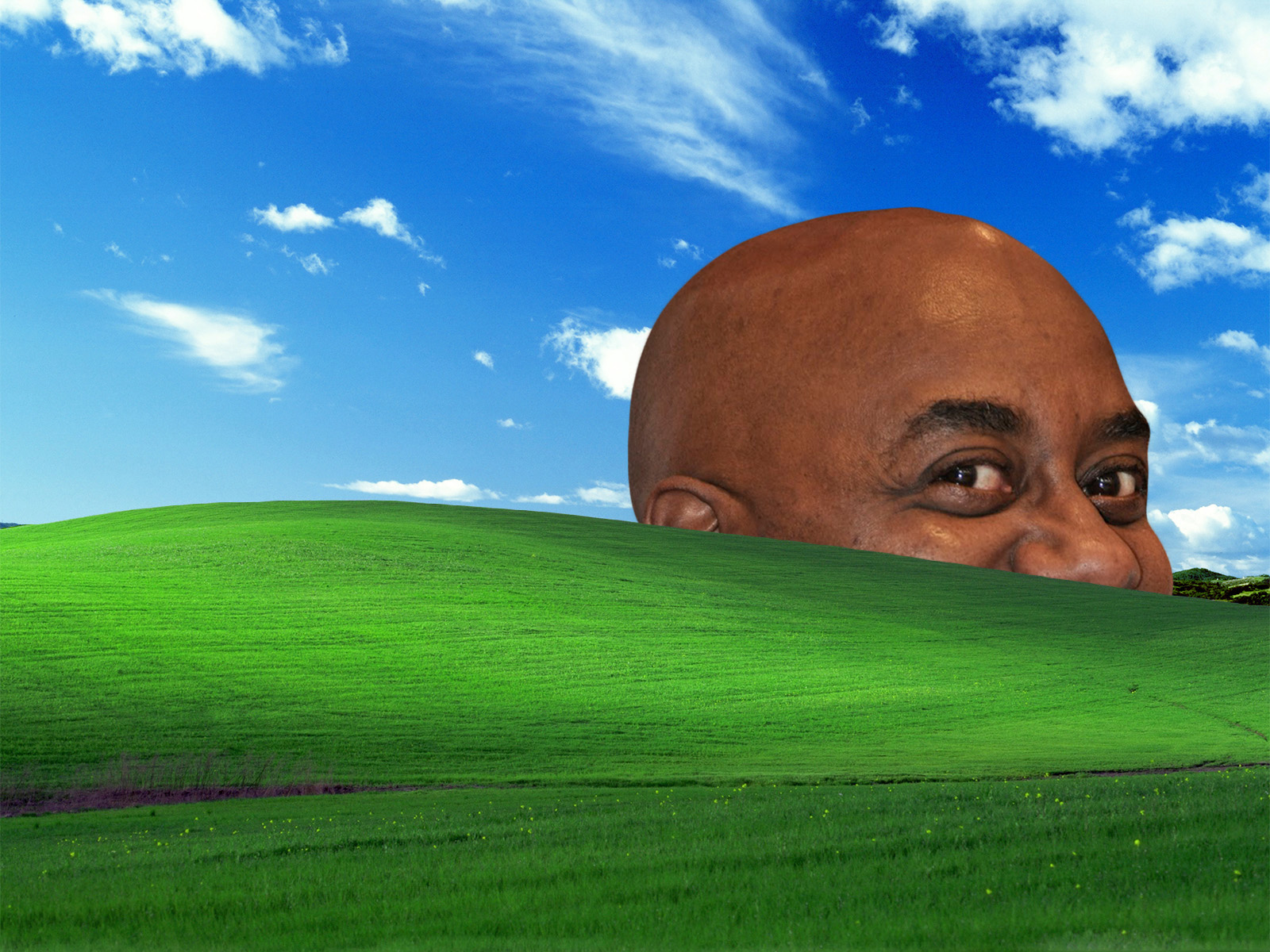 Bliss Sky Grassland Green Cloud Field Grass Hill Meadow - Windows Xp Background Meme - HD Wallpaper 