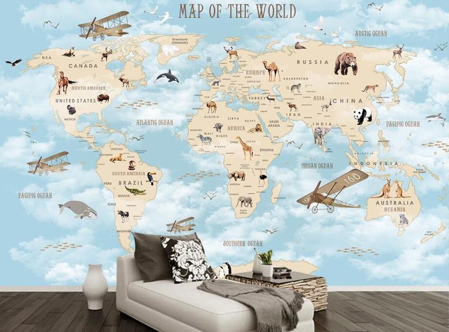 Map Of The World And Planes - HD Wallpaper 