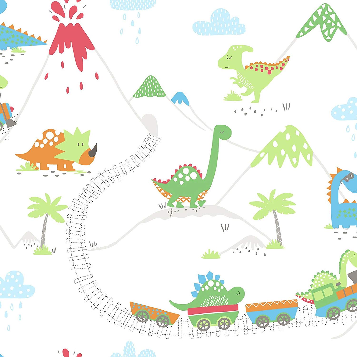 Dino Town Dinosaur Wallpaper Multi Holden - Dino Town - HD Wallpaper 