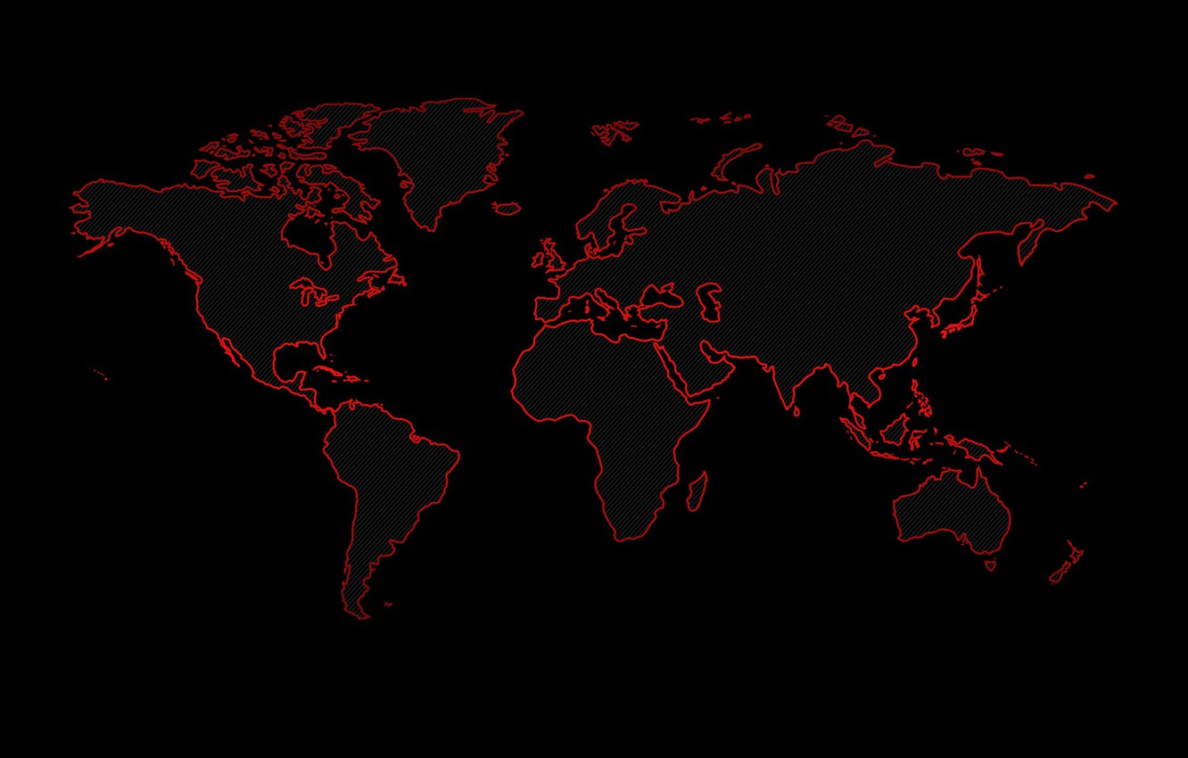 Photo Wallpaper Earth, The World, Continents, Black - World Map - HD Wallpaper 