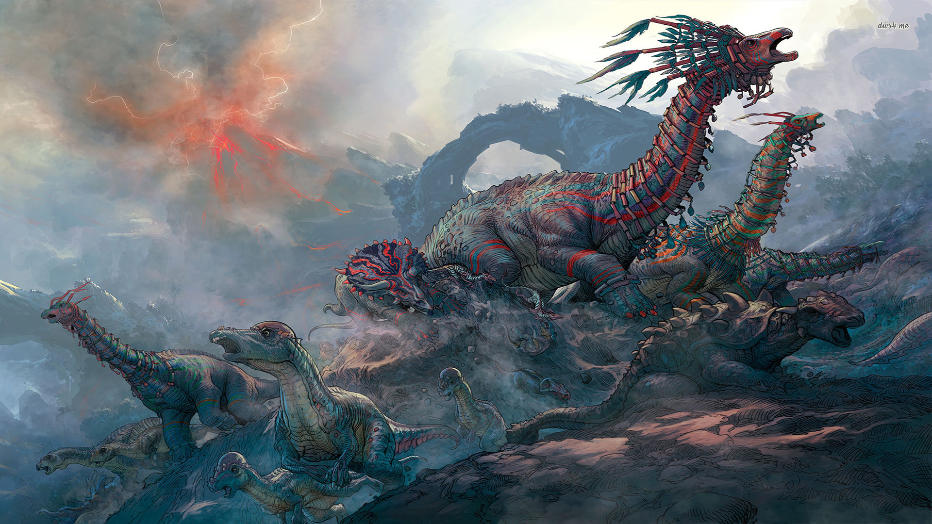 Dinosaurs Vs Aliens - HD Wallpaper 