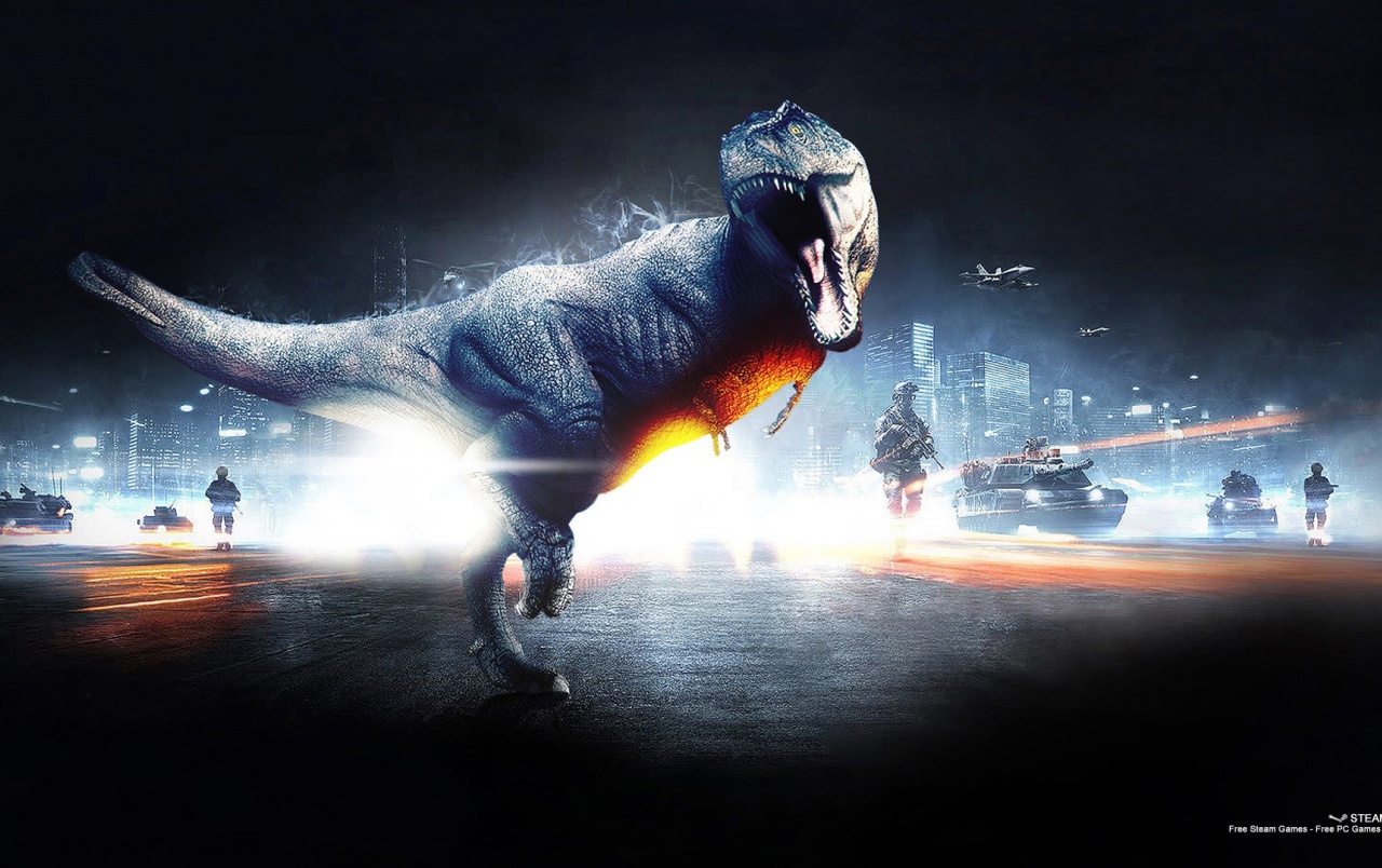 Battlefield 3 Dinosaur Mode Wallpapers - Battlefield 3 Dinosaur - HD Wallpaper 