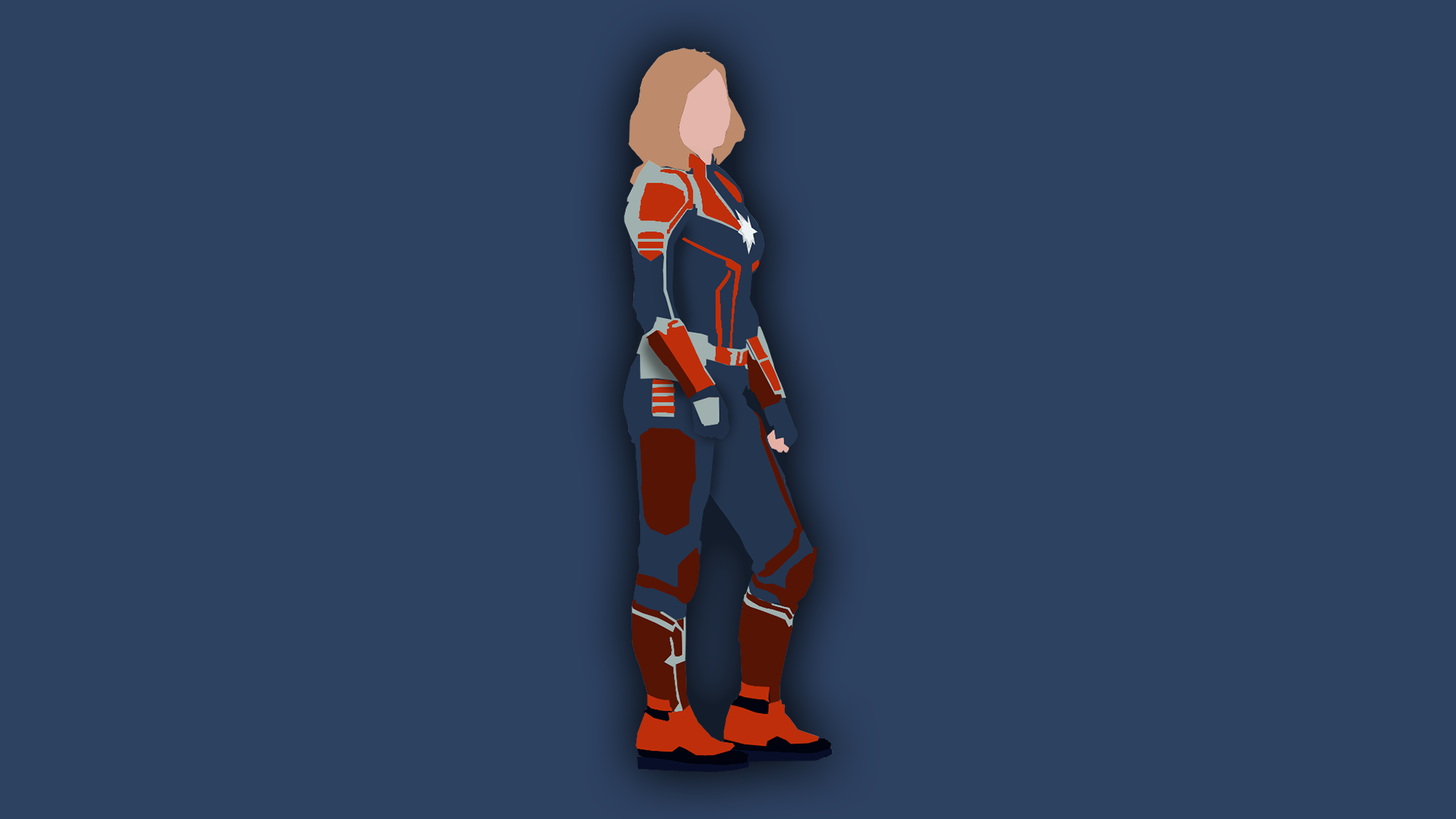 Captain Marvel Wallpaper On Computer - HD Wallpaper 