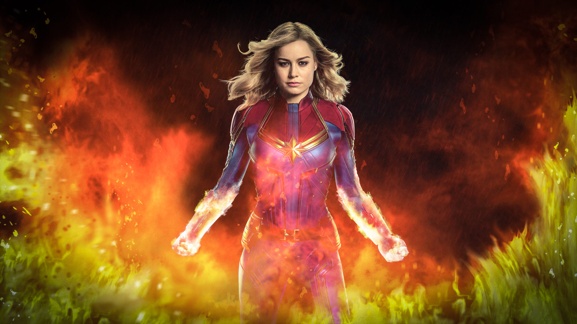 Hd Captain Marvel Background - HD Wallpaper 