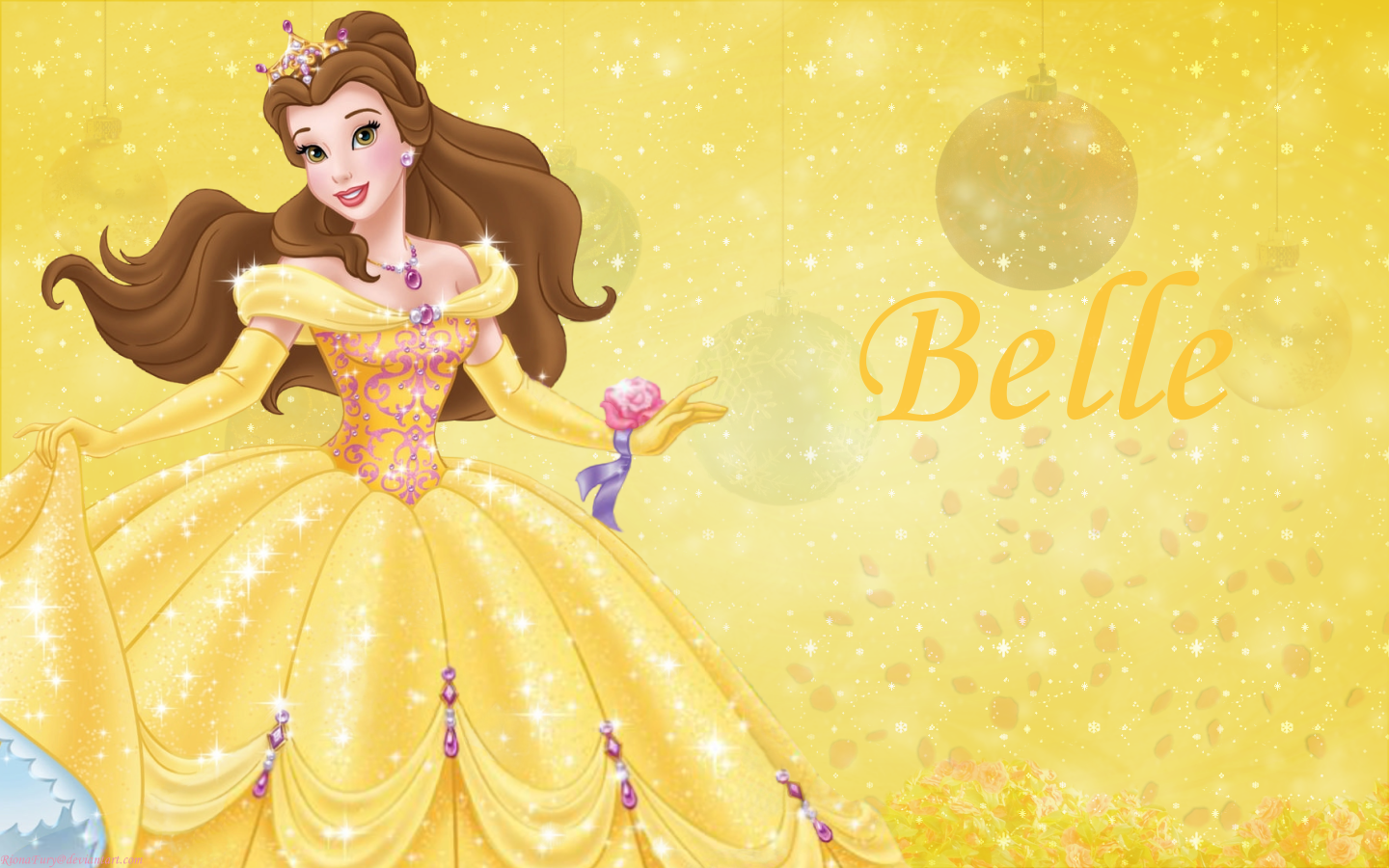 Disney Princess Wallpaper - Disney Princess Belle - HD Wallpaper 