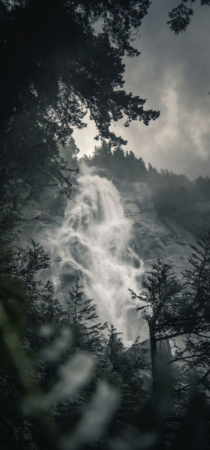 Waterfall Fog Rock Wallpaper - Nature Wallpaper 1080 X 2312 - HD Wallpaper 