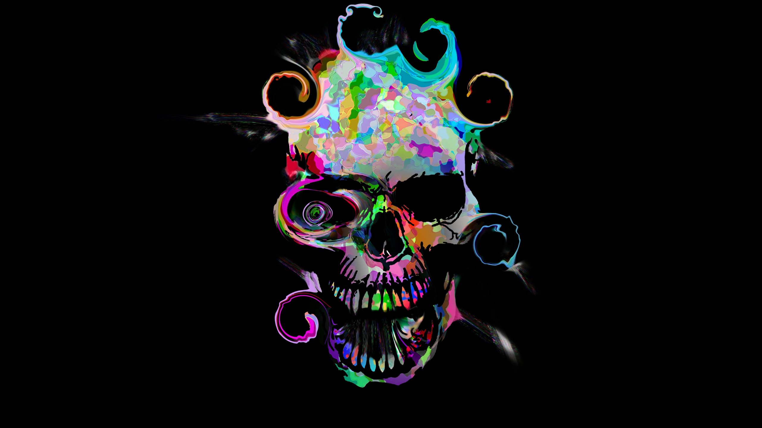 Colorful Skull Wallpaper - Skulls Wallpaper 4k Phone - 2560x1440 Wallpaper  