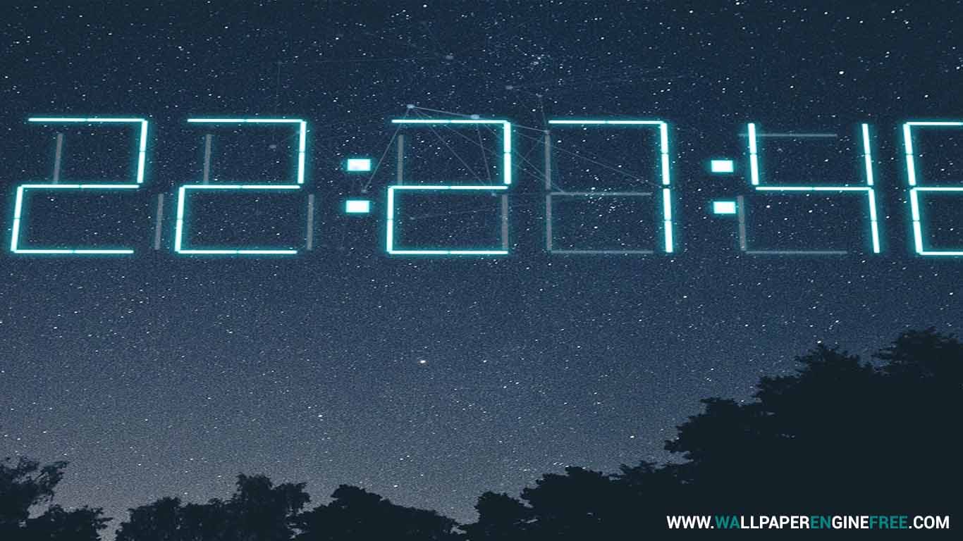 Download Time Lapse 3d Digital Clock Wallpaper Engine - Star - HD Wallpaper 