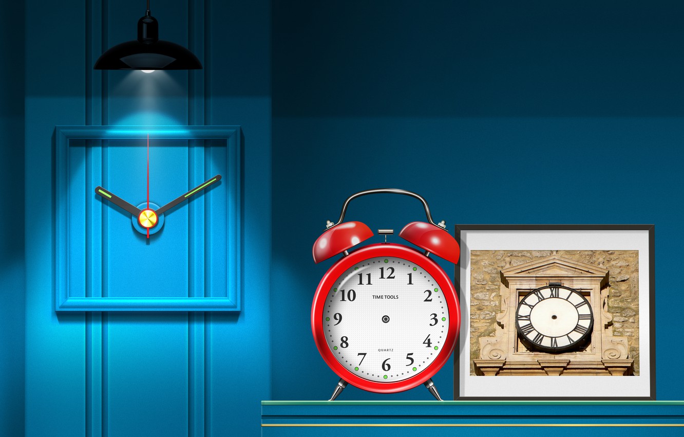 Photo Wallpaper Creative Wallpaper, Interior, Clock, - Alarm Clock - HD Wallpaper 