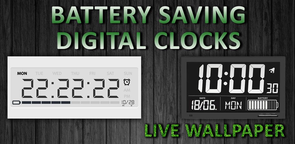 Battery Saving Digital Clocks Live Wallpaper - Digital Clock - HD Wallpaper 