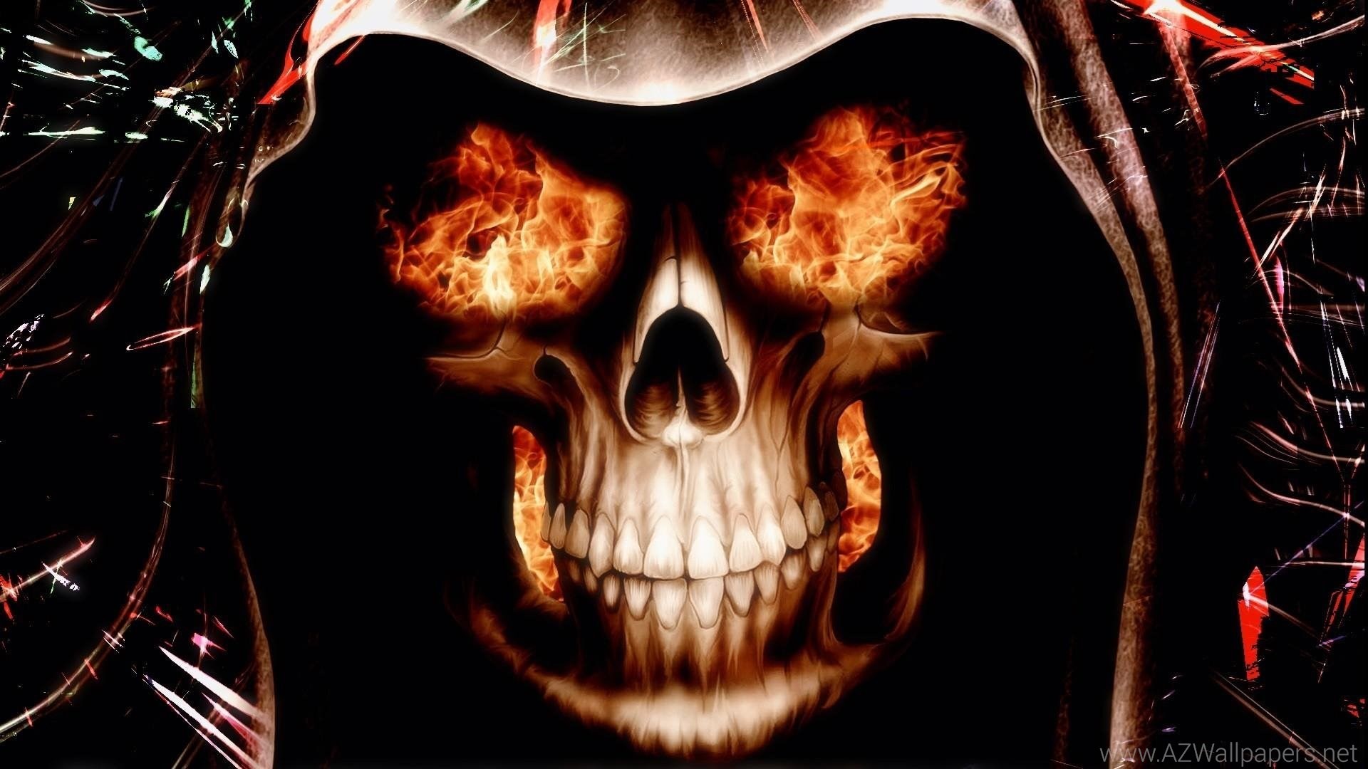 Skull Wallpapers Hd Fire Skull Wallpapers - Skull Wallpaper Fire - HD Wallpaper 