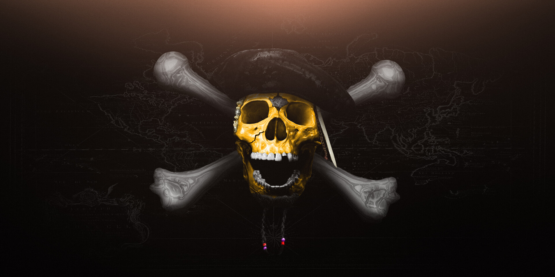 Gold Skull - HD Wallpaper 