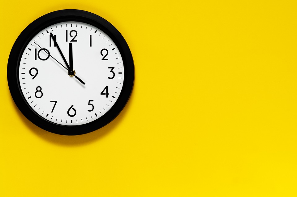 Clock, Yellow, Pointer, Background, Wallpaper, Time - Quarter Past Eleven Clock - HD Wallpaper 