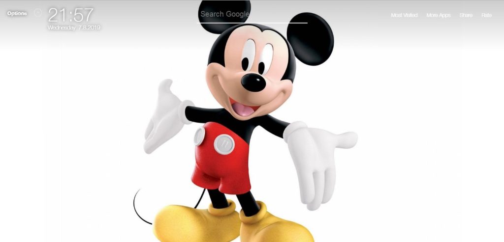 Mickey Mouse White Background - HD Wallpaper 