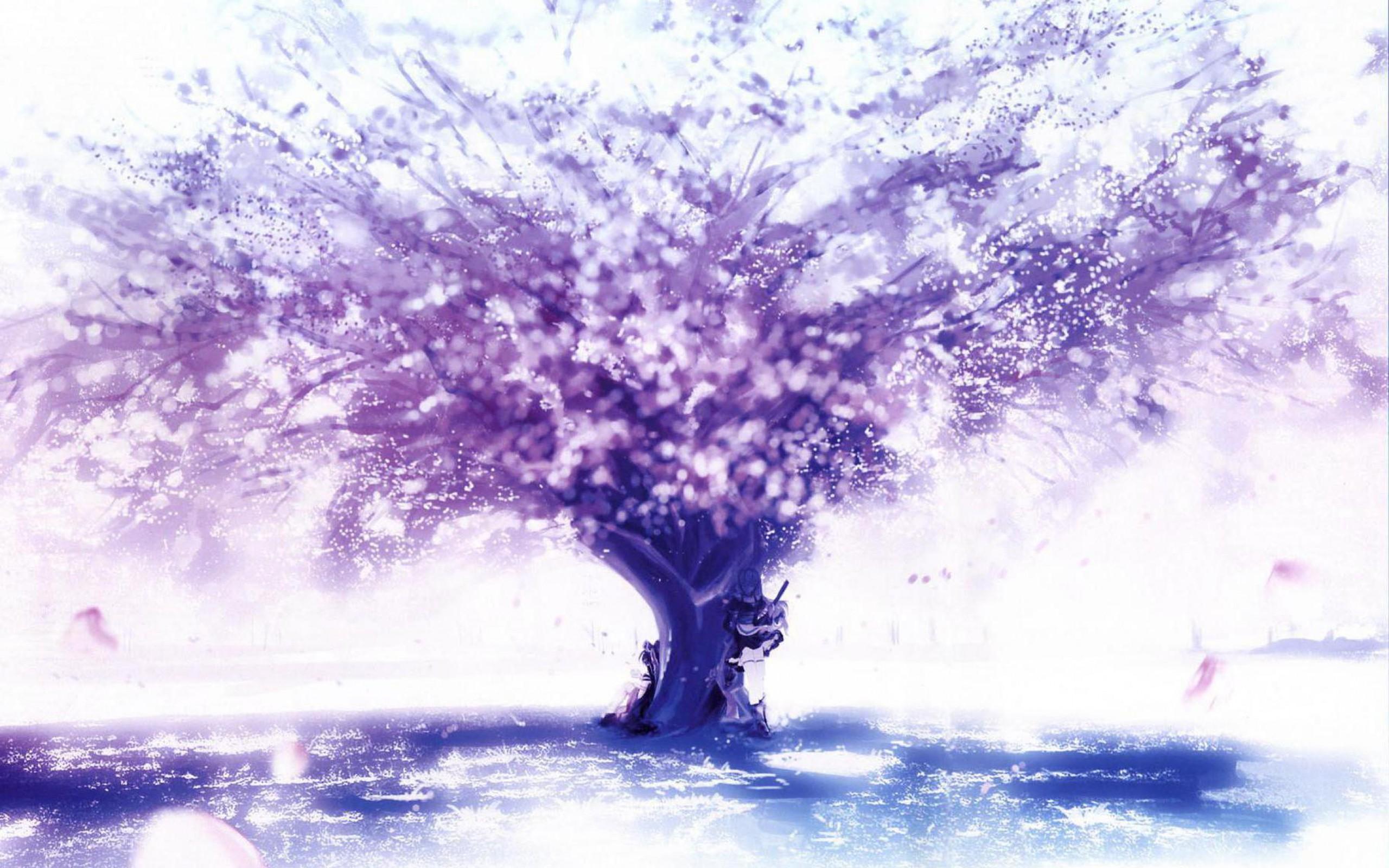 Anime Cherry Blossom Tree Background - 2560x1600 Wallpaper 