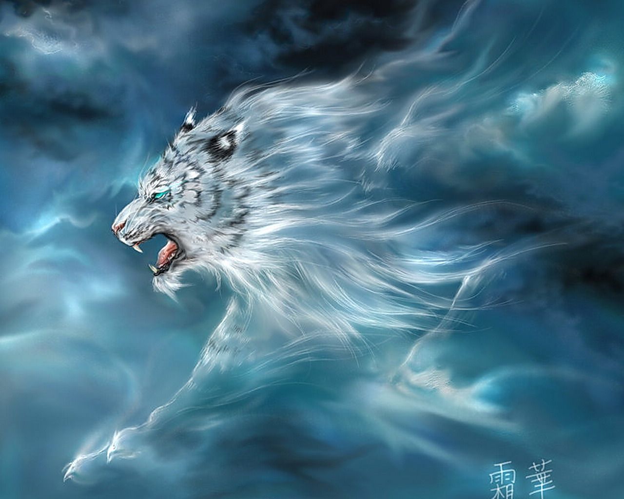 Fantasy Tiger Wallpaper Hd - White Tiger Wallpaper Free Download - HD Wallpaper 