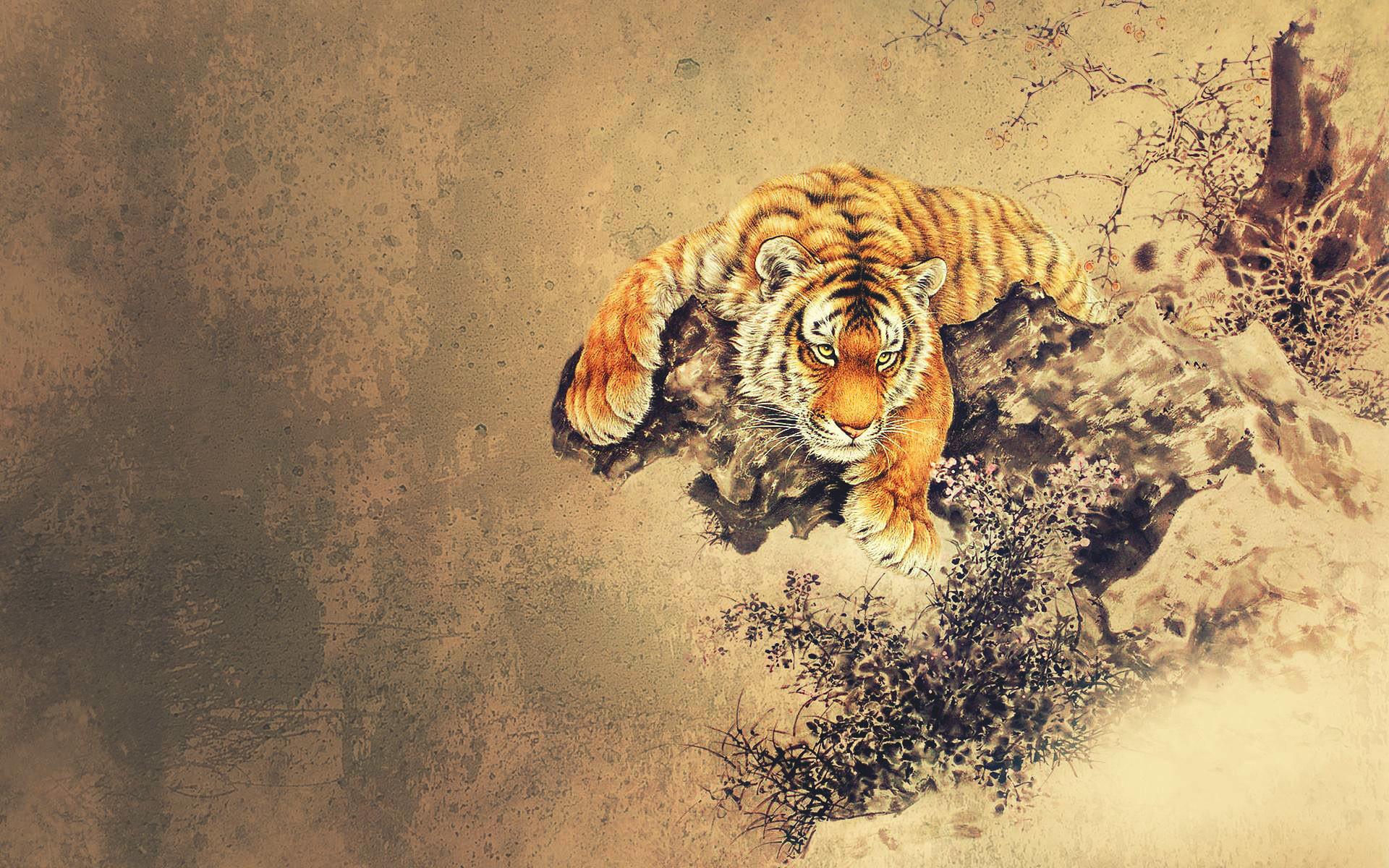 Dragon Tiger Wallpaper - Oriental Backgrounds - HD Wallpaper 