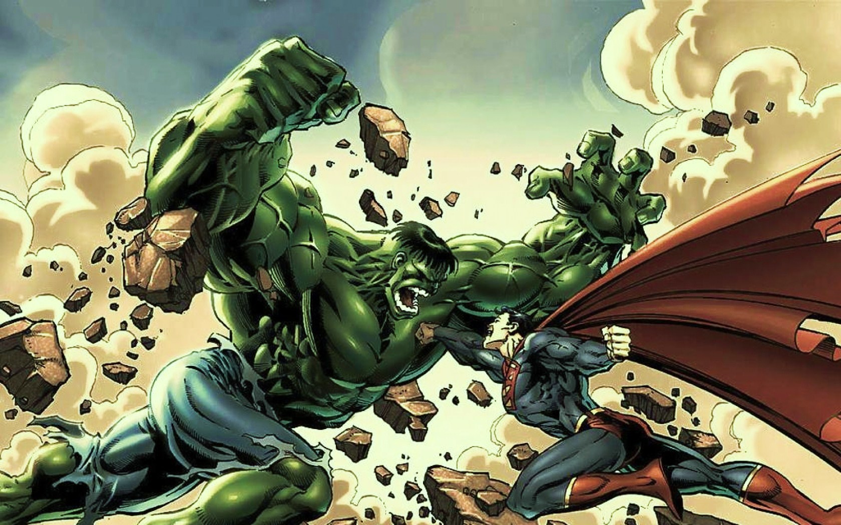 Superman Vs Hulk Hd - HD Wallpaper 
