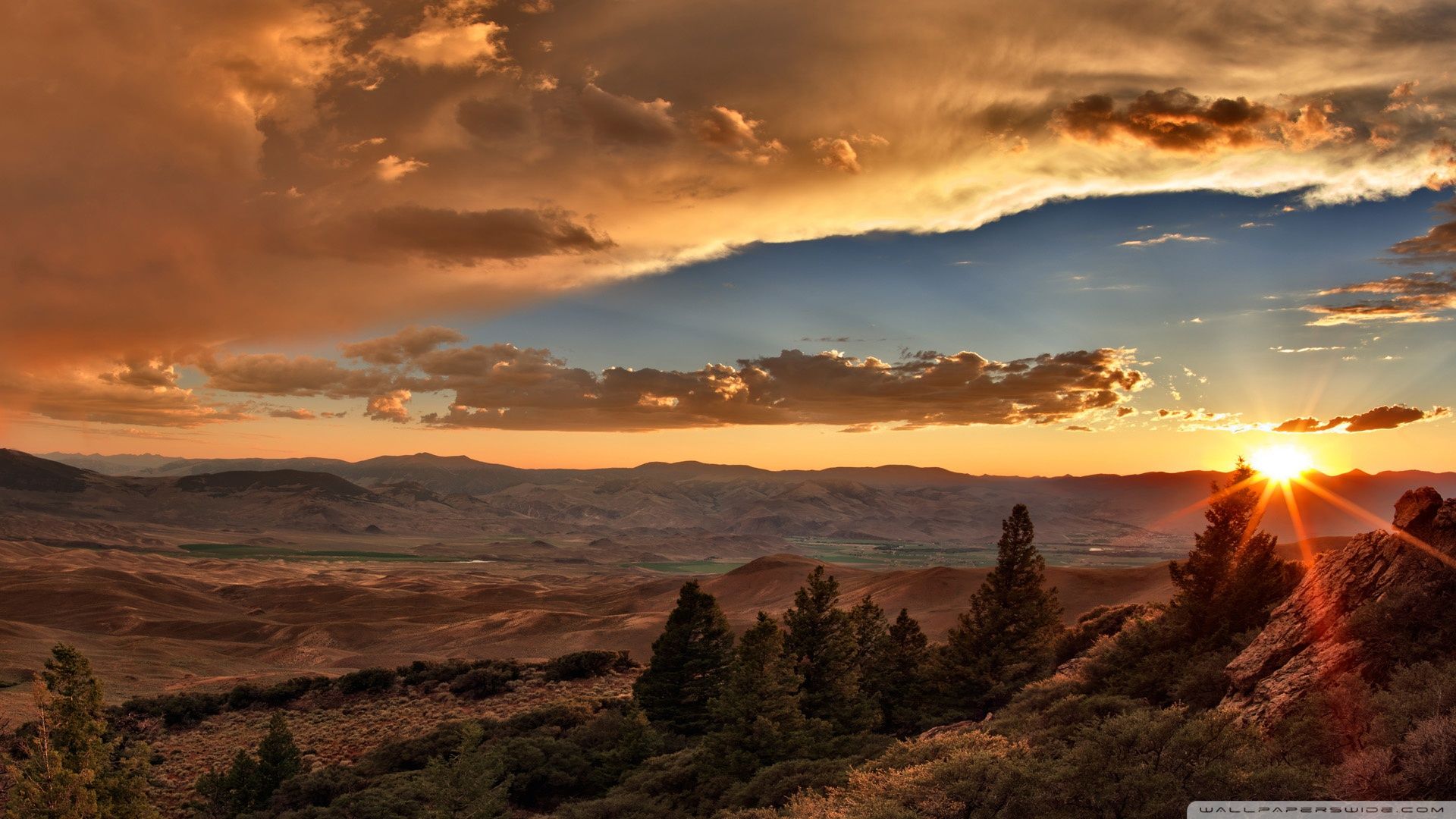 Sunset Over Desert ❤ 4k Hd Desktop Wallpaper For 4k - Hd Wallpaper Mountain Sunset - HD Wallpaper 