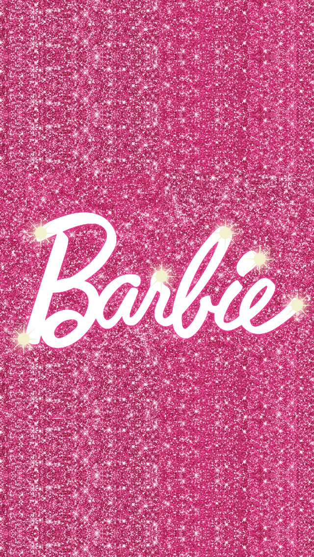 Barbie, Wallpaper, And Pink Image - Written Barbie With Glitter - HD Wallpaper 