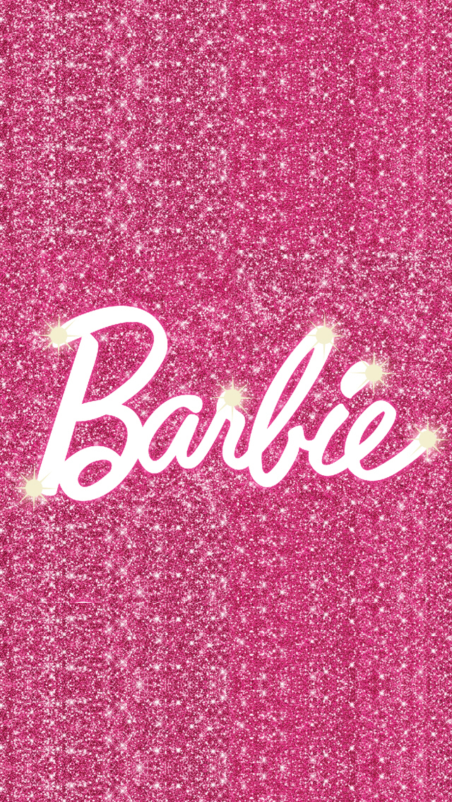 Barbie, Wallpaper, And Pink Image - Written Barbie With Glitter - HD Wallpaper 