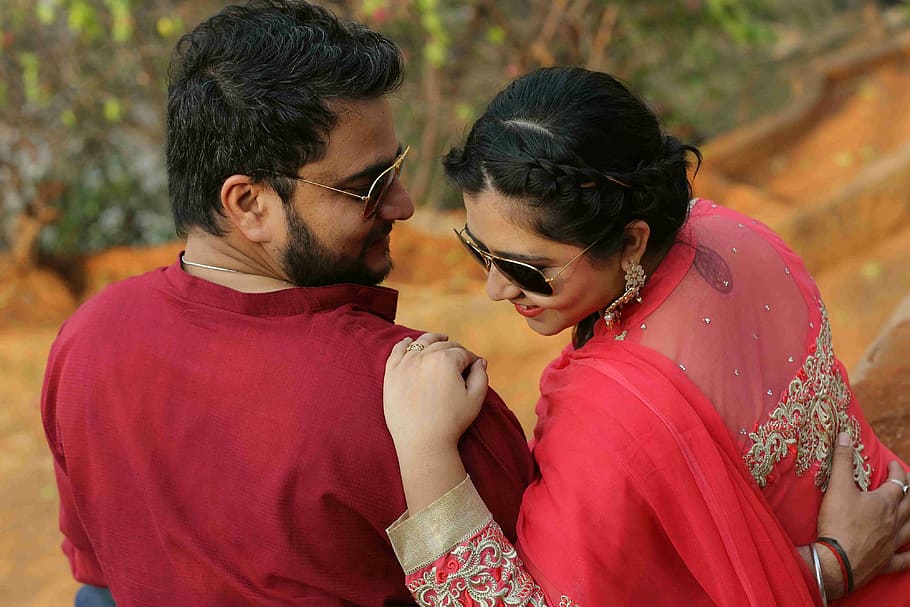 Adult, Woman, People, Two, Love, Punjabi Wedding, Newlywed, - Love Punjabi People - HD Wallpaper 