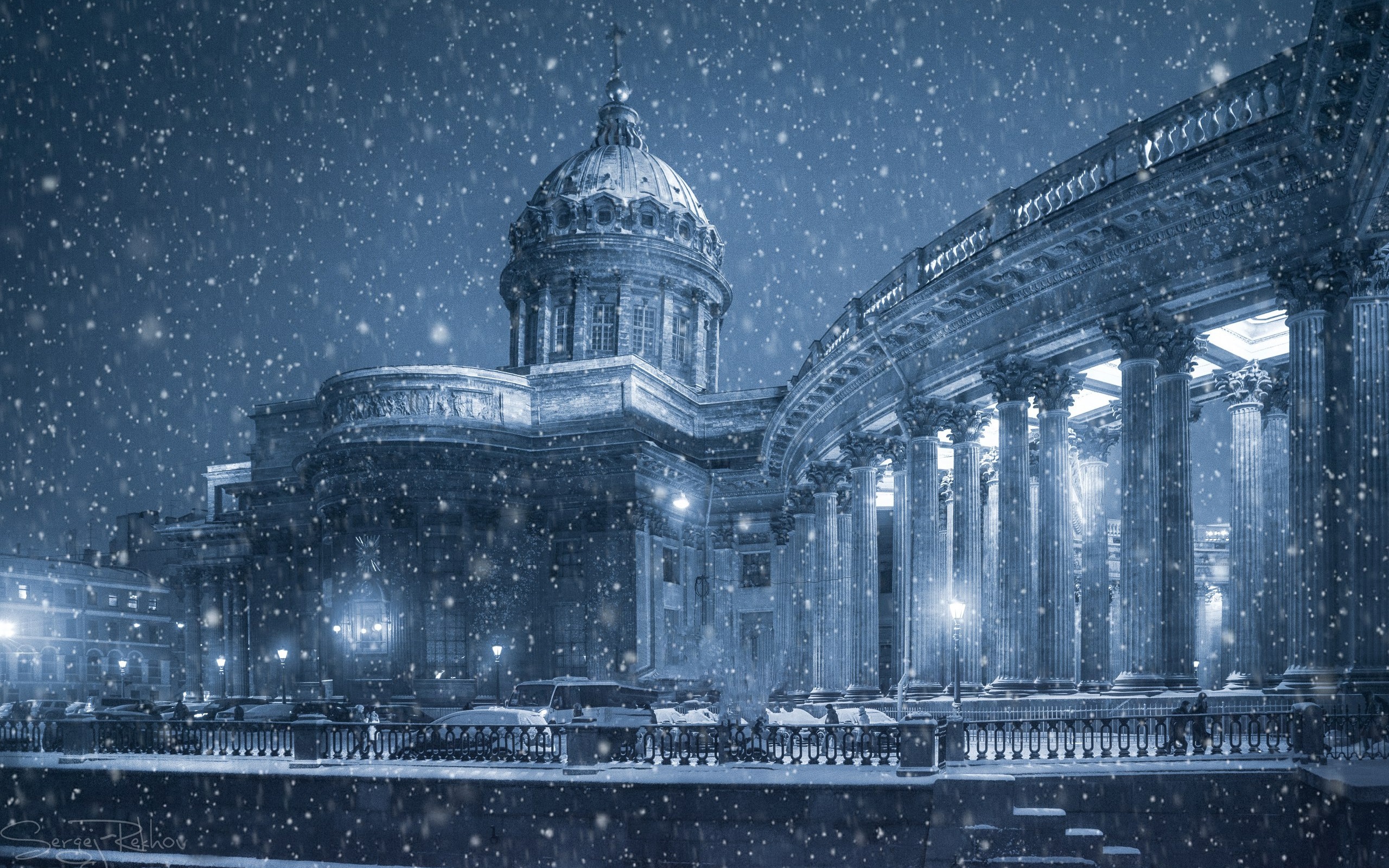 Wallpaper Kazan Cathedral, Saint Petersburg, Winter, - Saint Petersburg Winter - HD Wallpaper 