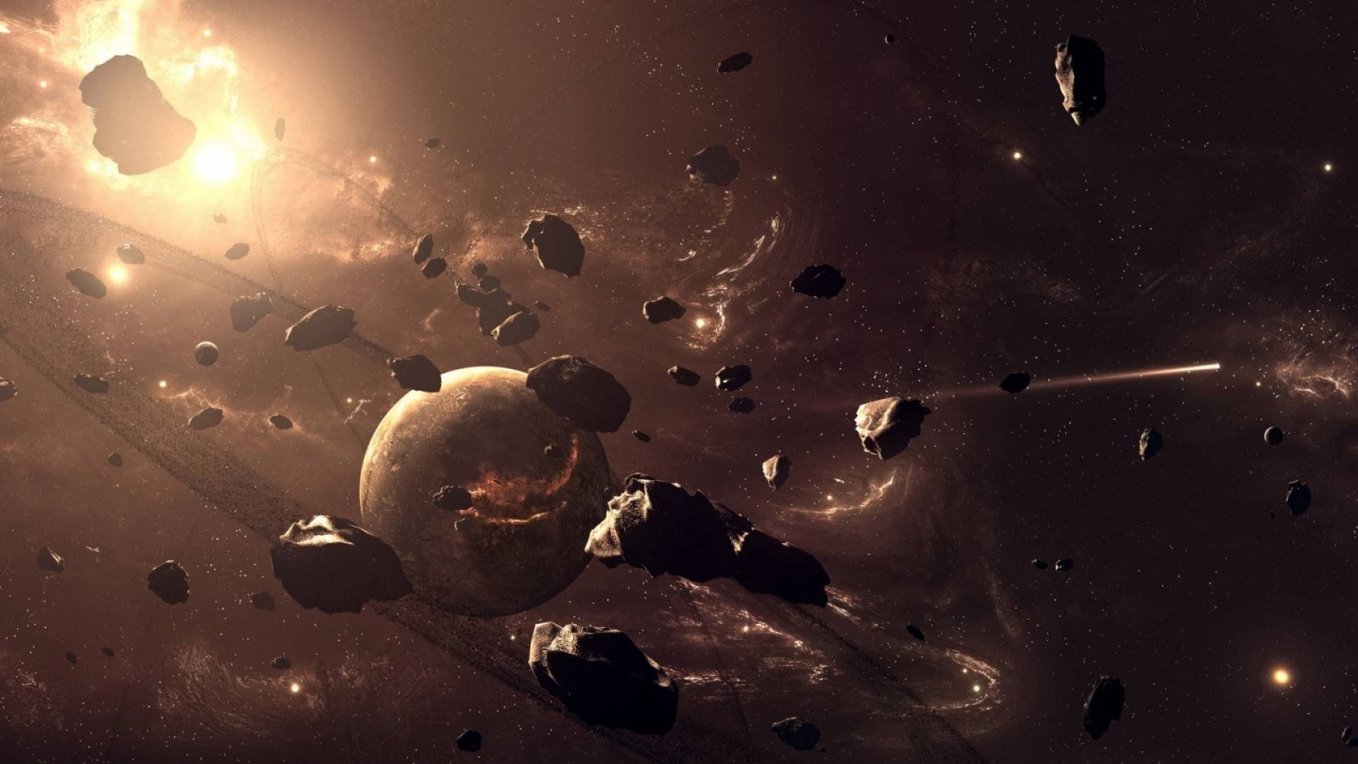 Asteroides Espacio Planetas Naturaleza Universo - Asteroids Space - HD Wallpaper 