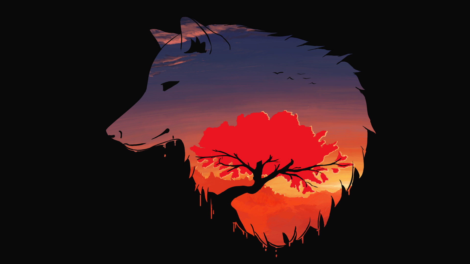 1920x1080, Minimalist Wolf Wallpaper By Eliassandevian - Wolf Minimalist Wallpaper Hd - HD Wallpaper 