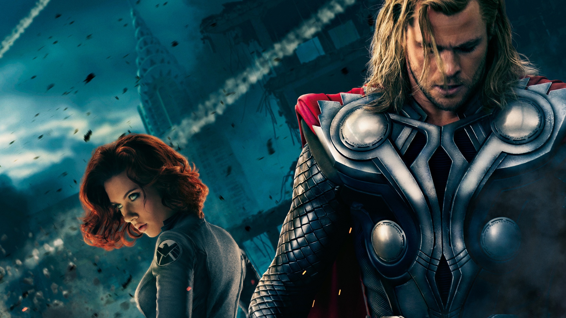 Wallpaper Thor Black Widow Avengers Debris Poster - Black Widow Avengers 2012 - HD Wallpaper 