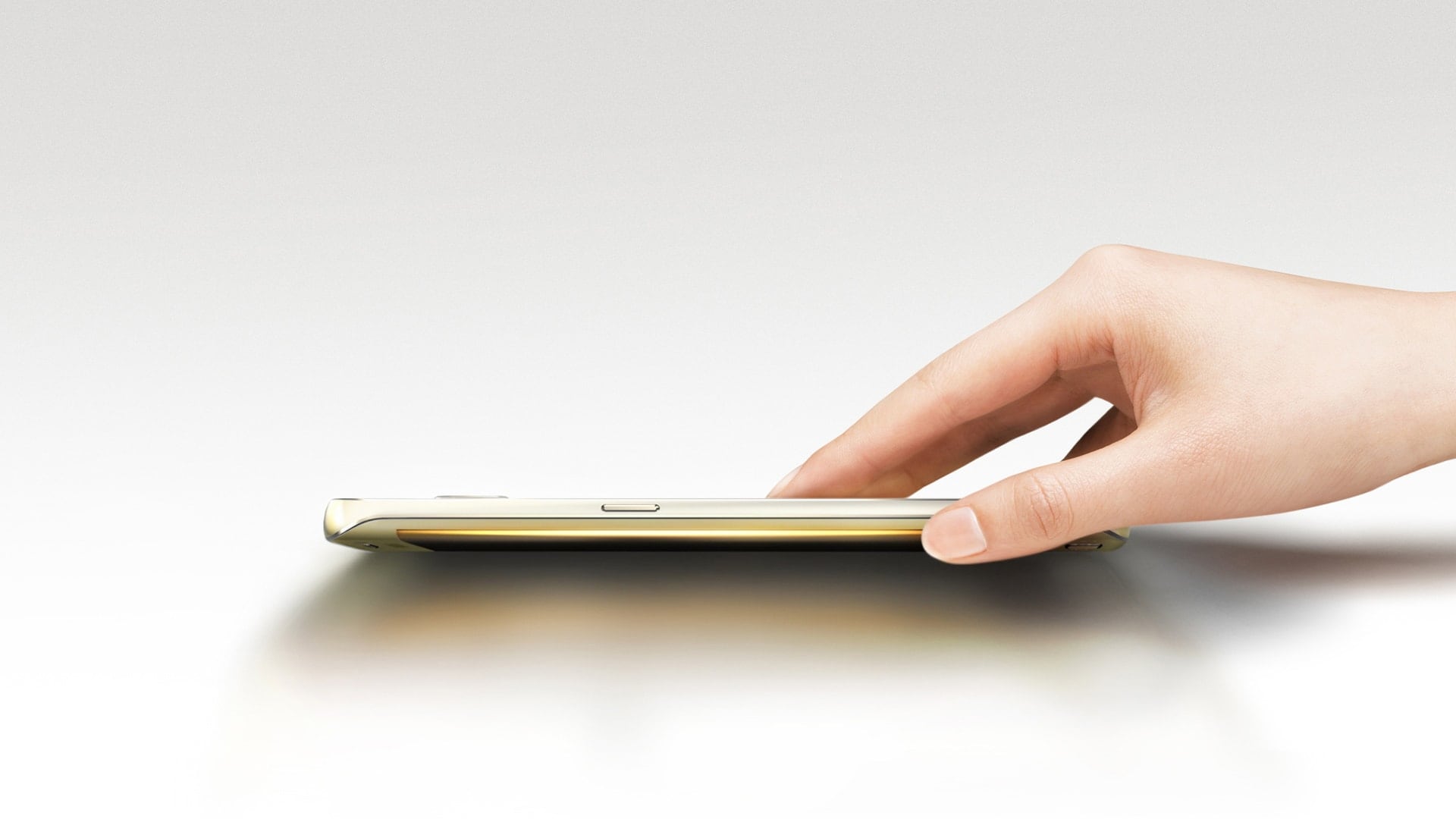 Galaxy S6 Edge Is Face Down And One Side Is Being Lifted - Samsung Galaxy S6 - HD Wallpaper 