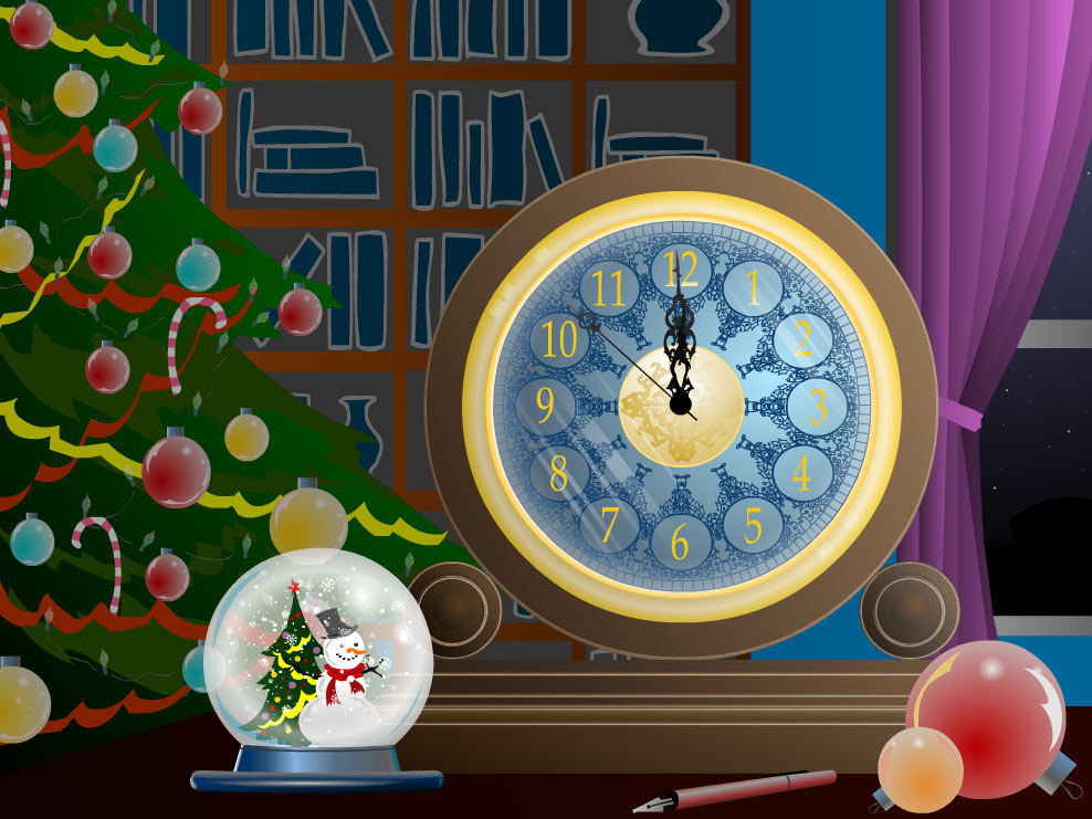 Christmas Clock - HD Wallpaper 