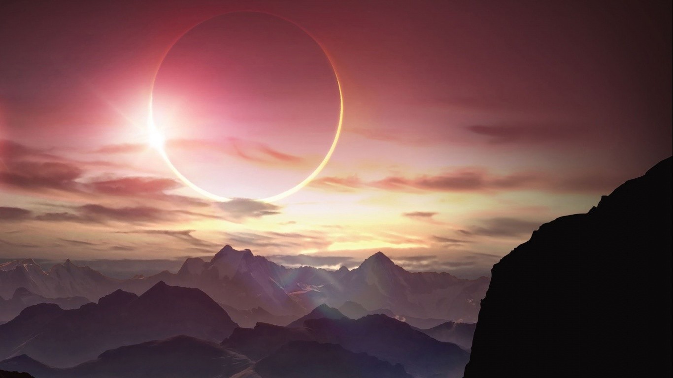 Solar Eclipse Photos Landscape - HD Wallpaper 