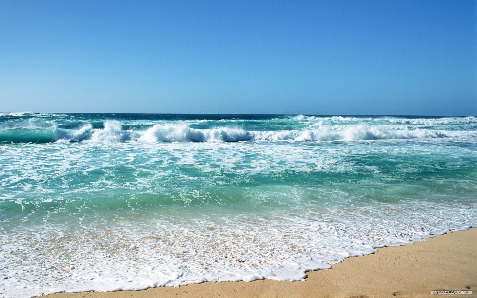 Clear Blue Sky Wallpaper Free Nature Wallpaper - Wave Beach - HD Wallpaper 