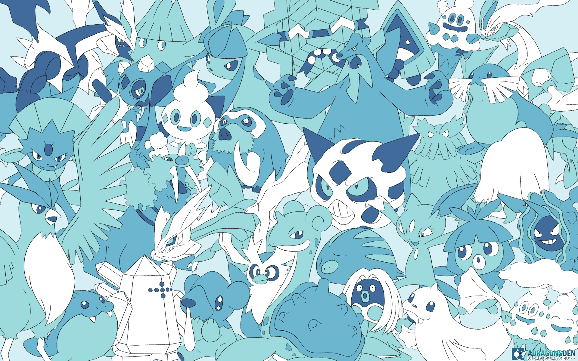 Nintendo, Olm Digital Inc, Pokémon, Glaceon, Lapras - Ice Type Pokemon Background - HD Wallpaper 