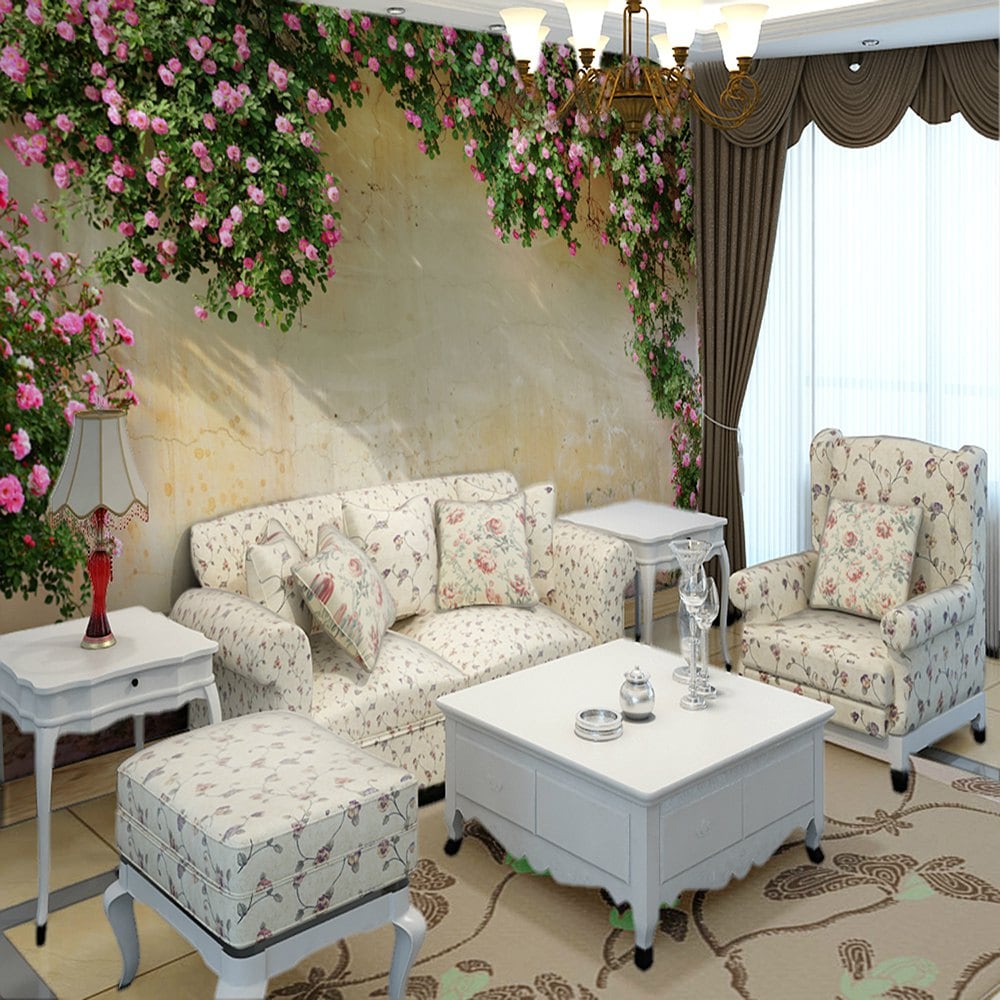 New Romantic Rose Wall Mural / Wallpaper Canvas Covering - Wallpaper - HD Wallpaper 