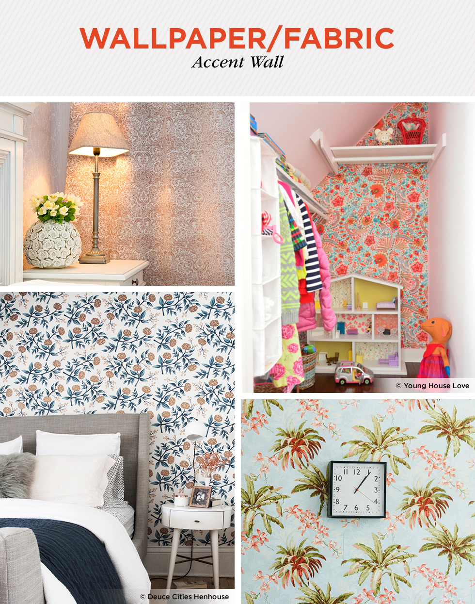 Wallpaper/fabric Accent Wall - Interior Design - HD Wallpaper 