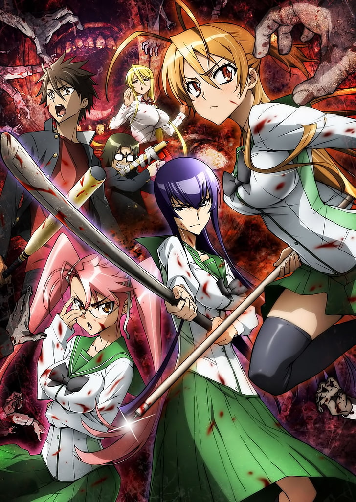 Highschool Of The Dead Miyamoto Rei Anime Hot Anime - Highschool Of The Dead - HD Wallpaper 