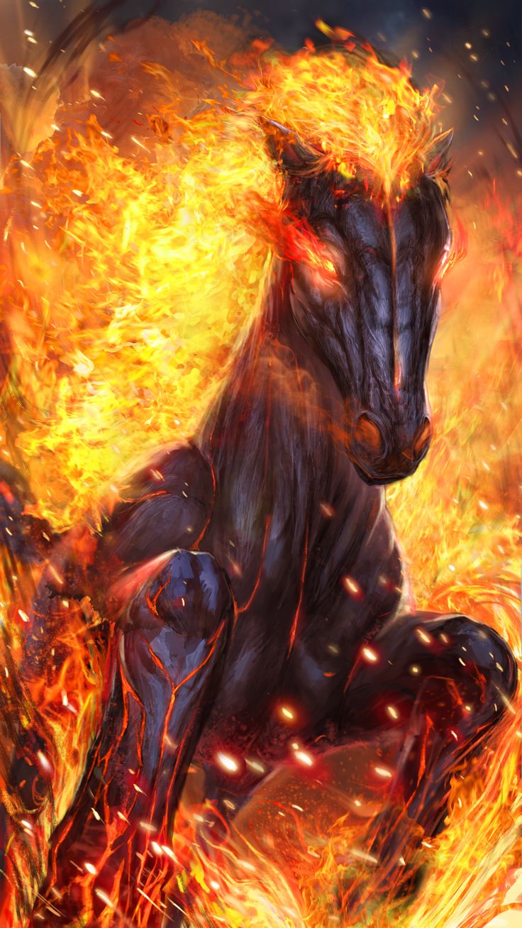 Fire Horse - HD Wallpaper 